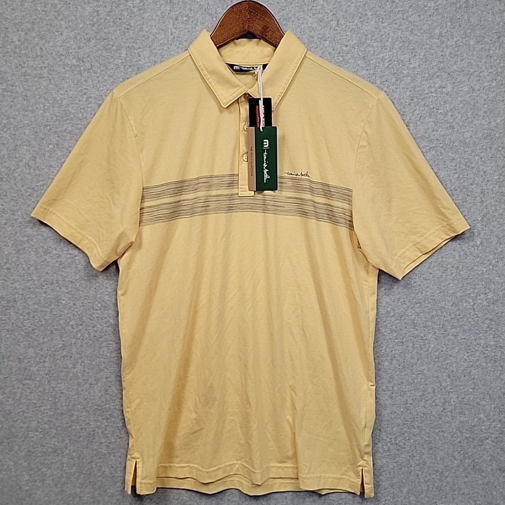 Travis Mathew Lot of Pesos Golf Polo Mens M Yellow Heater Series Performance NWT